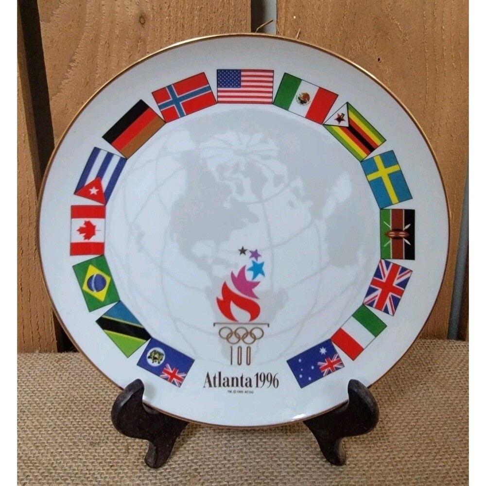 VTG Hallmark Atlanta 1996 Olympics Parade Of Nations Porcelain Plate Dish